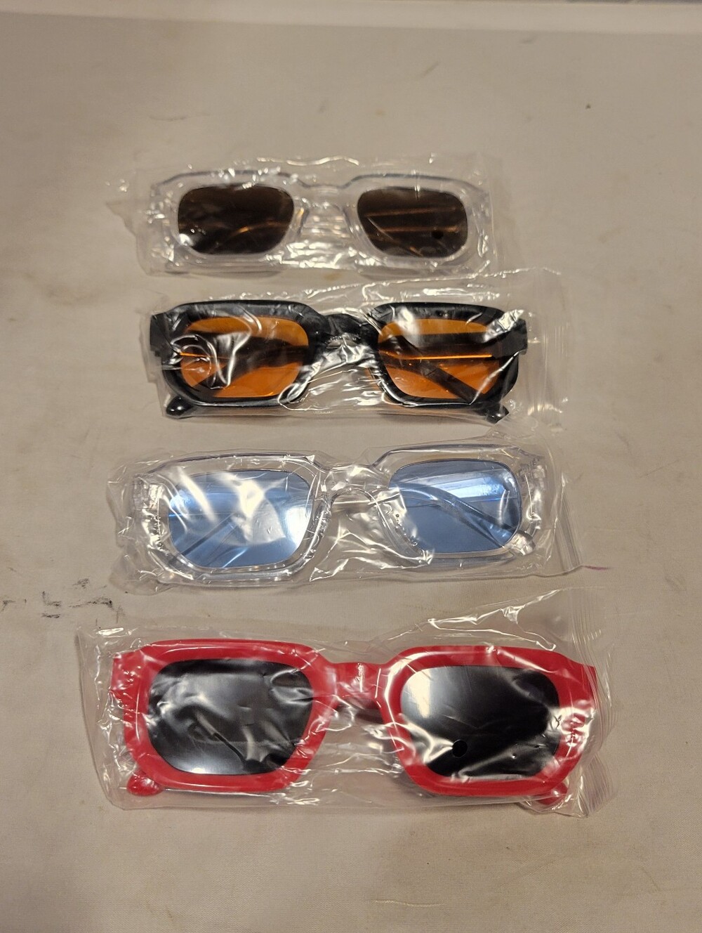 Rectangle Sunglasses Small Thick Square Frame Shades Retro Sun Glasses Back Of 4